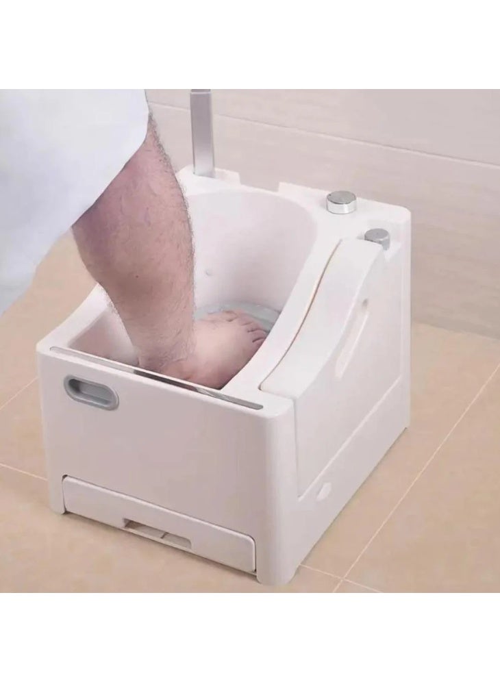 إنوف إن مكة آلة وضوء ذكية أوتوماتيكية لتسهيل أداء الوضوء بدون انحناء، مناسبة لكبار السن وذوي الاحتياجات الخاصة، موفرة للمياه وسهلة الاستخدام، كاملة الملحقات وجاهزة للتركيب، مثالية للمنازل والمساجد والمصليات، تساعد على غسل القدمين واليدين بأمان وراحة. - Image 1